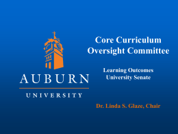 Core Curriculum Oversight Committee Learning Outcomes University Senate