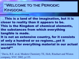 “Welcome to the Periodic Kingdom…