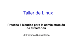 Taller de Linux Practica 6 Mandos para la administración de directorios