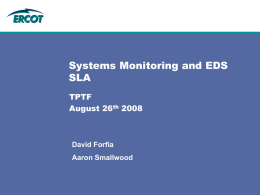 Systems Monitoring and EDS SLA TPTF August 26