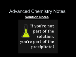 Advanced Chemistry Notes Solution Notes