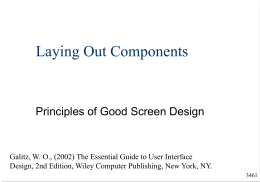 Laying Out Components Principles of Good Screen Design