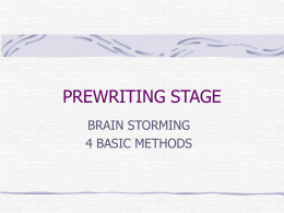 PREWRITING STAGE BRAIN STORMING 4 BASIC METHODS