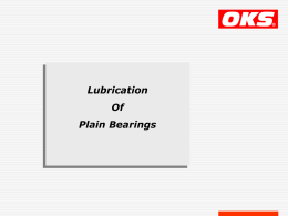 Lubrication Of Plain Bearings