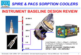 SPIRE &amp; PACS SORPTION COOLERS INSTRUMENT BASELINE DESIGN REVIEW 30 000 K