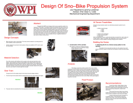 –Bike Propulsion System Design Of Sno Joe Fitzpatrick &amp; Jeremy Lindeman