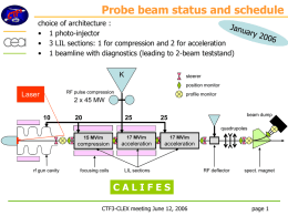 Probe beam status and schedule