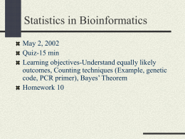 Statistics in Bioinformatics