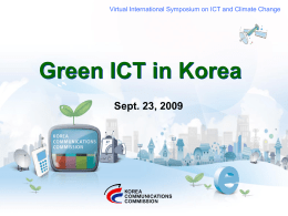 Green ICT in Korea Sept. 23, 2009