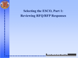 Selecting the ESCO, Part 1: Reviewing RFQ/RFP Responses