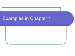 Examples in Chapter 1