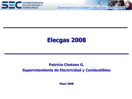 Elecgas 2008 Patricia Chotzen G. Superintendenta de Electricidad y Combustibles Mayo 2008