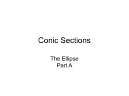 Conic Sections The Ellipse Part A