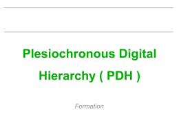 Plesiochronous Digital Hierarchy ( PDH ) Formation