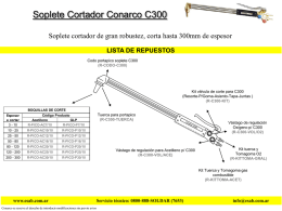 Soplete Cortador Conarco C300 LISTA DE REPUESTOS