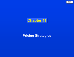 Chapter 11 Pricing Strategies 11-1