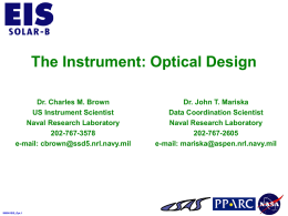 The Instrument: Optical Design