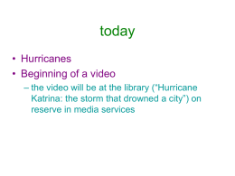 today • Hurricanes • Beginning of a video