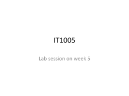 IT1005 Lab session on week 5