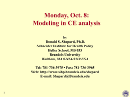 Monday, Oct. 8: Modeling in CE analysis