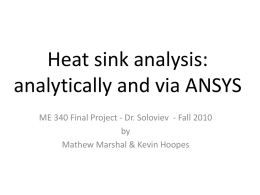 Heat sink analysis: analytically and via ANSYS by
