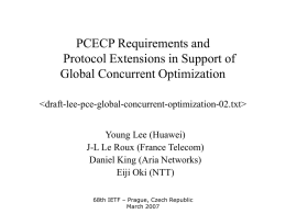 PCECP Requirements and Protocol Extensions in Support of Global Concurrent Optimization