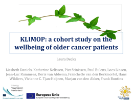 KLIMOP: a cohort study on the wellbeing of older cancer patients