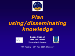 Plan using/disseminating knowledge Geppo Cagnoli