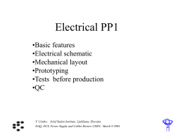 Electrical PP1 •Basic features •Electrical schematic •Mechanical layout