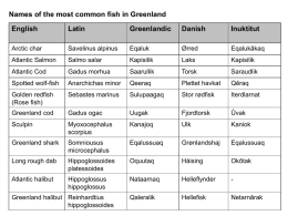 Names of the most common fish in Greenland English Latin Greenlandic