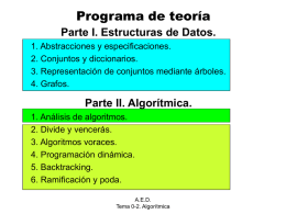 Programa de teoría Parte I. Estructuras de Datos.