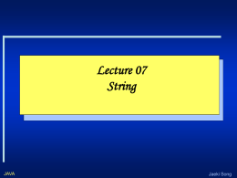 Lecture 07 String Jaeki Song JAVA