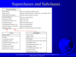 Superclasses and Subclasses  GeometricObject
