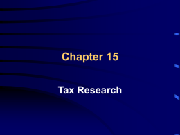 Chapter 15 Tax Research