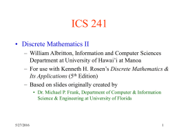 ICS 241 • Discrete Mathematics II