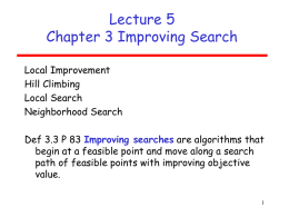 Lecture 5 Chapter 3 Improving Search
