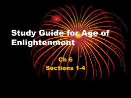 Study Guide for Age of Enlightenment Ch 6 Sections 1-4