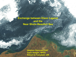 Exchange between Elson Lagoon and the Near Shore Beaufort Sea Stephen Okkonen, UAF