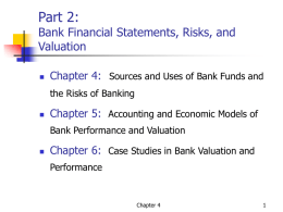 Part 2: Bank Financial Statements, Risks, and Valuation Chapter 4: