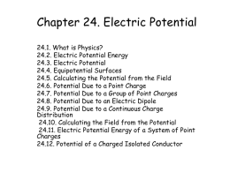 Chapter 24. Electric Potential