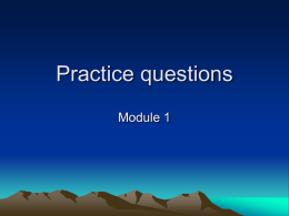 Practice questions Module 1