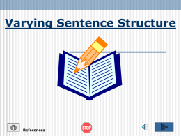Varying Sentence Structure References