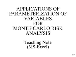 APPLICATIONS OF PARAMETERIZATION OF VARIABLES FOR