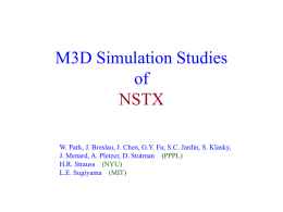 M3D Simulation Studies of NSTX