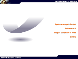 Systems Analysis Project Deliverable 1 Project Statement of Work Outline
