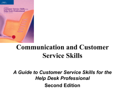 Communication and Customer Service Skills Help Desk Professional