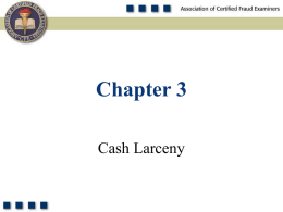 Chapter 3 Cash Larceny 1