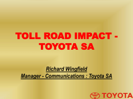 TOLL ROAD IMPACT - TOYOTA SA Richard Wingfield