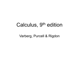Calculus, 9 edition th Varberg, Purcell &amp; Rigdon