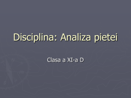 Disciplina: Analiza pietei Clasa a XI-a D